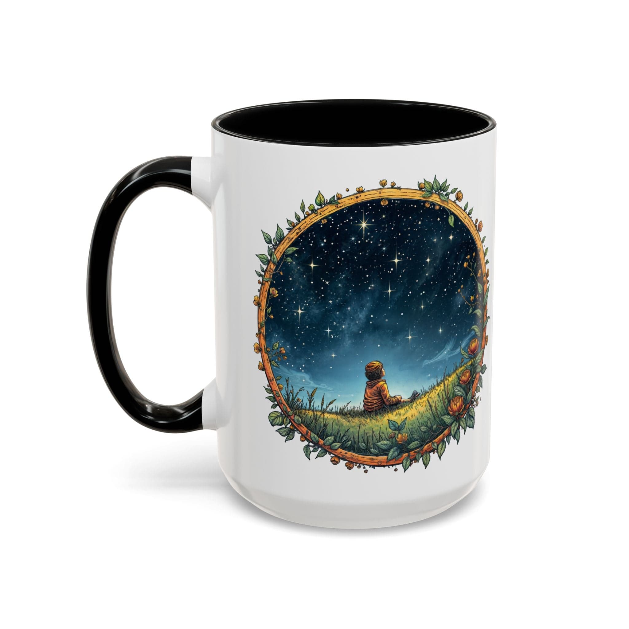 Printify Mug 15oz / Black UFO Coffee Mug with Funny Alien Quotes - for Skeptical Space Enthusiasts Fans of Quirky Gifts and Unique Alien Sightings QR Code Quote Video