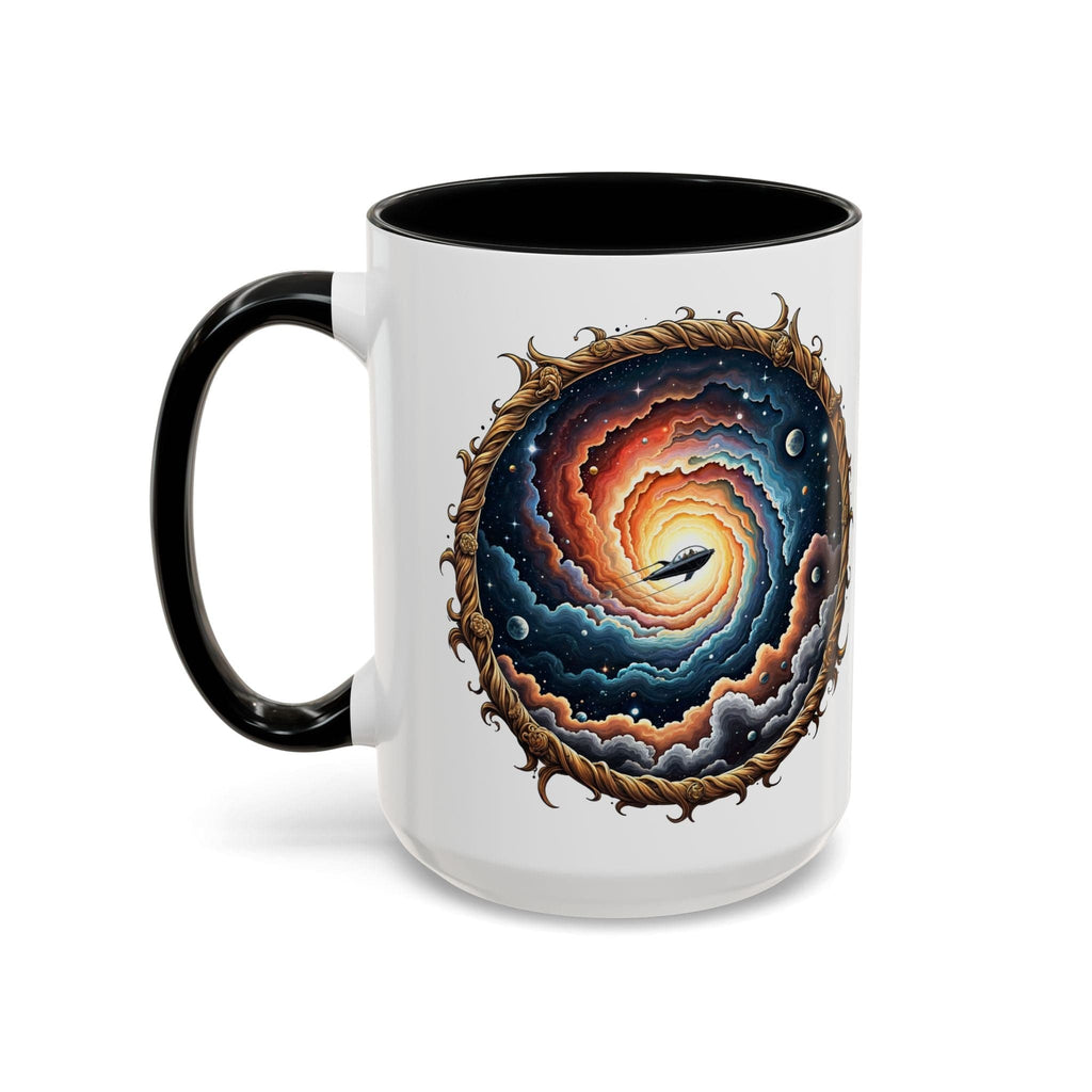 Printify Mug 15oz / Black UFO Coffee Mug with Humorous Alien Quote - for Skeptical Science Lover Who Enjoy Unique Quirky Gift Hilarious Space Joke QR Code Quote Video