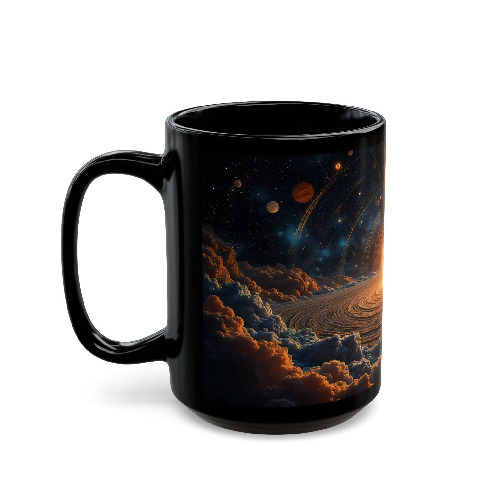 Printify Mug 15oz Celestial Galaxy Mug: Cosmic Coffee Cup for Space Enthusiasts - Unique Astronomy Gift for Stargazers