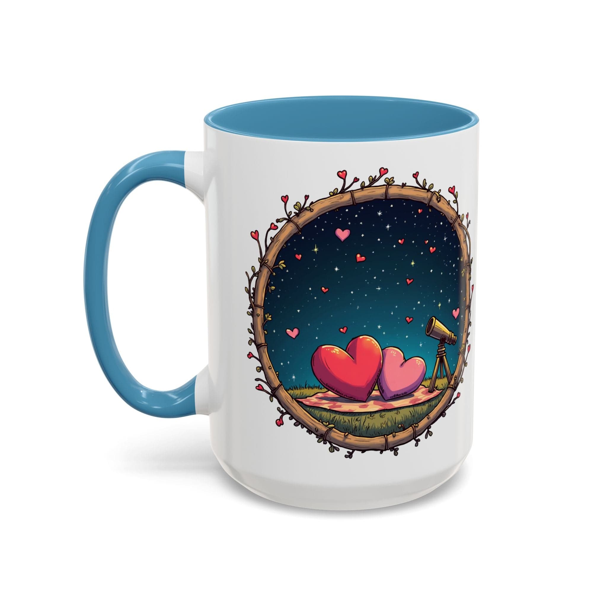 Printify Mug 15oz / Light Blue Mug - Astrological Love - Love & Fun Mug with QR Code Quote Video