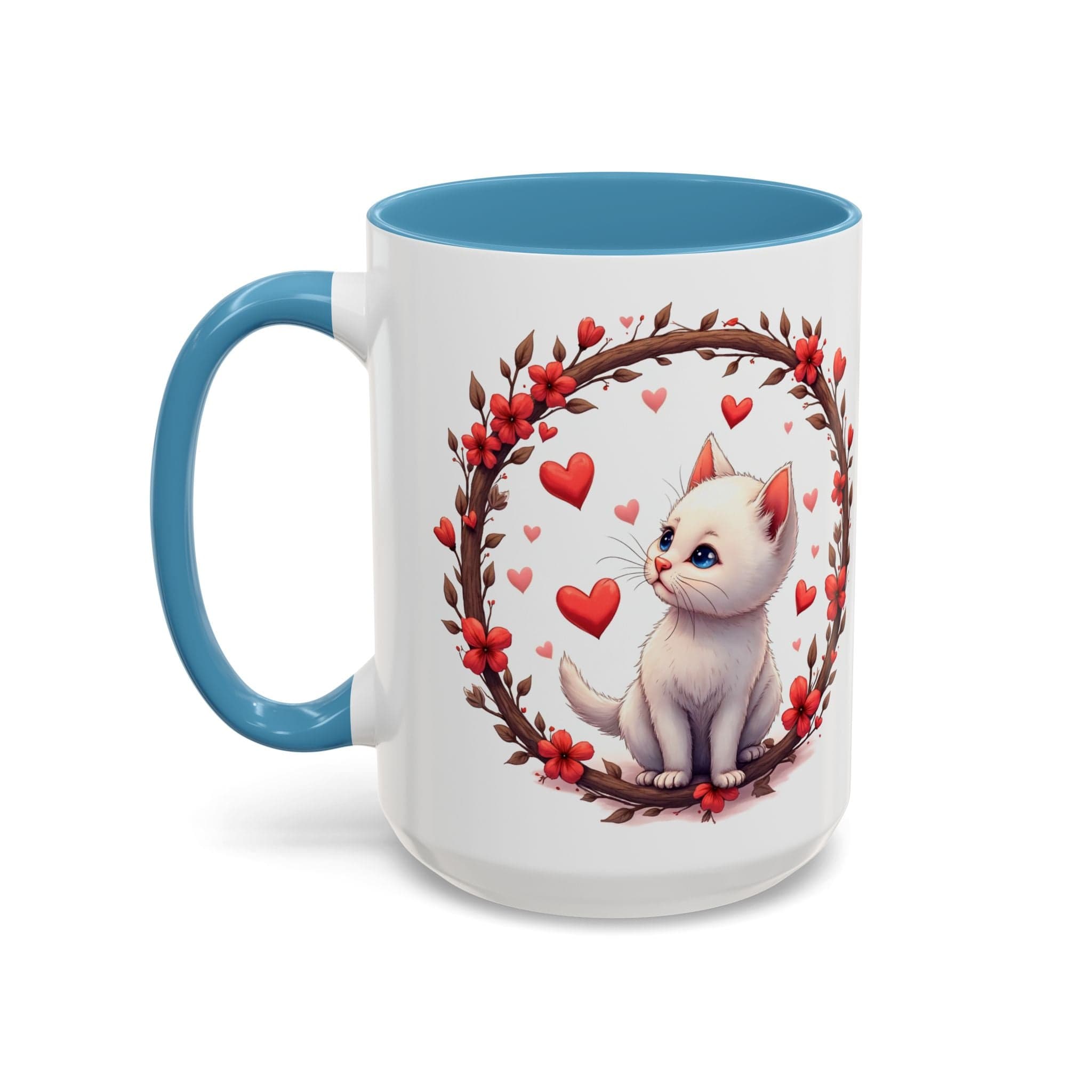 Printify Mug 15oz / Light Blue Mug - Fur-ever Love - Love & Fun Mug with QR Code Quote Video