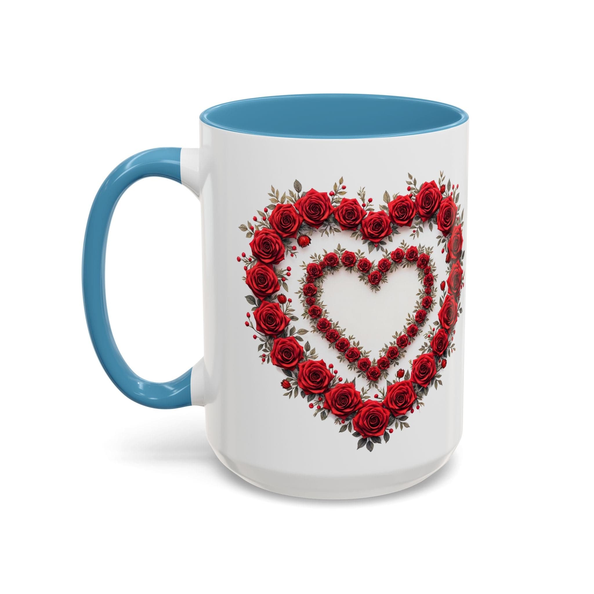 Printify Mug 15oz / Light Blue Mug - Heartfelt Connection - Love & Romance QR Code Quote Video