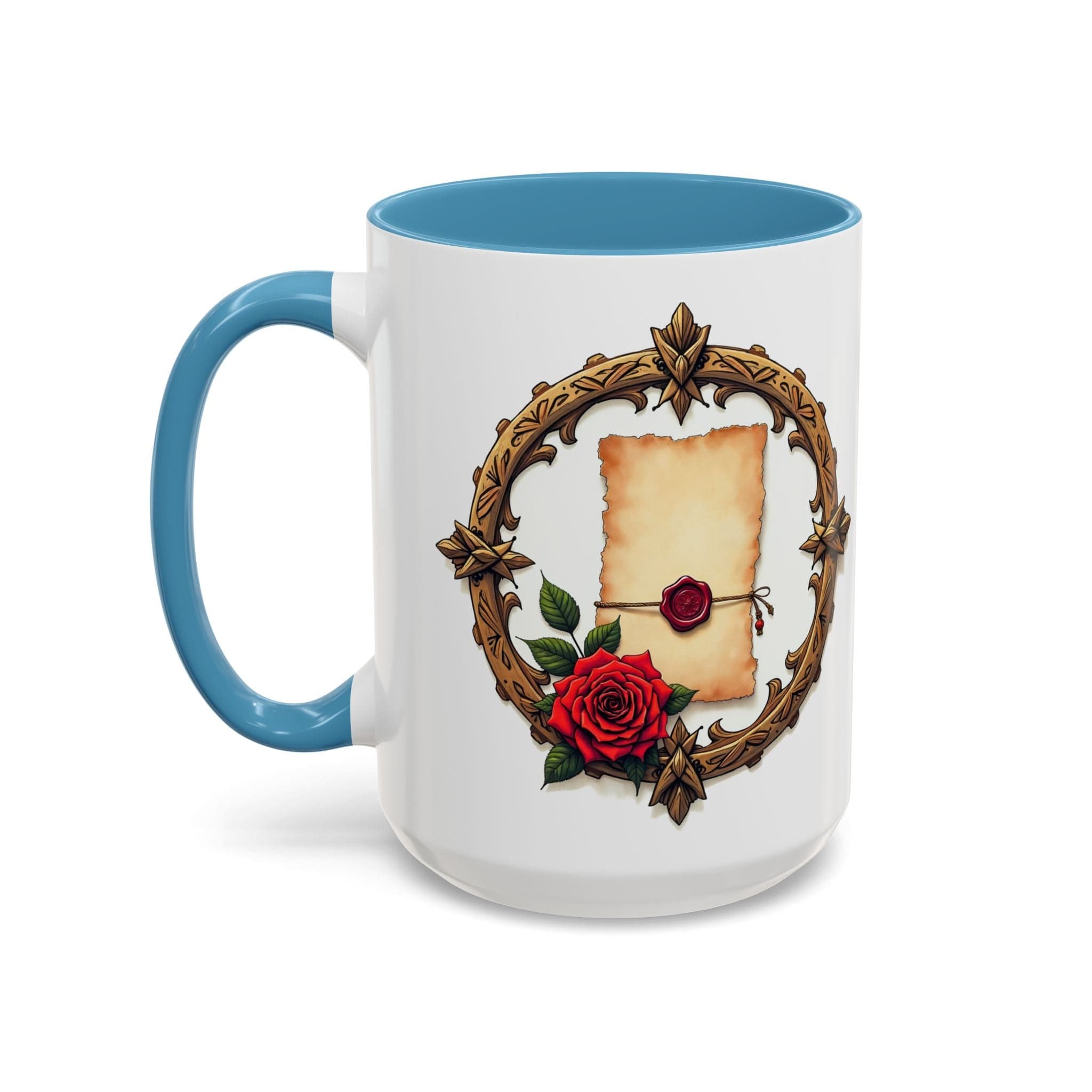 Printify Mug 15oz / Light Blue Mug - Love Letter - Love & Romance QR Code Quote Video