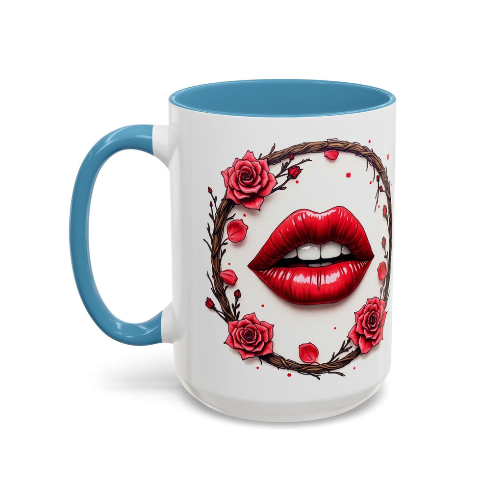 Printify Mug 15oz / Light Blue Mug - Sugar on My Lips - Love & Romance QR Code Quote Video