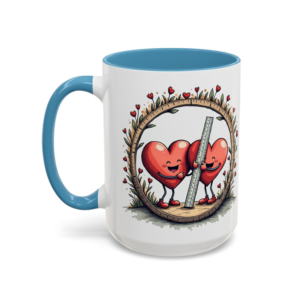 Printify Mug 15oz / Light Blue Mug - The Sum of Our Hearts - Love & Fun Mug with QR Code Quote Video