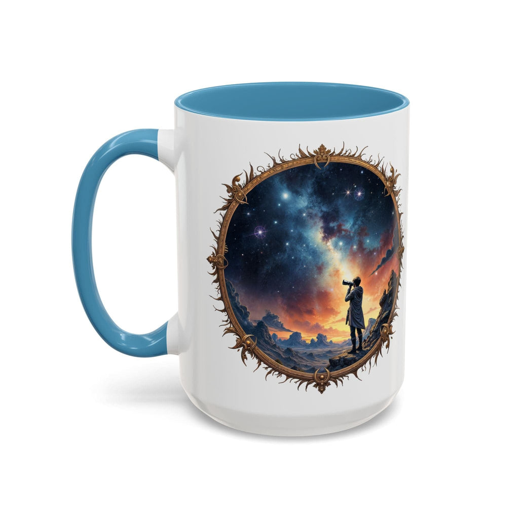 Printify Mug 15oz / Light Blue UFO Coffee Mug Featuring Hilarious Bigfoot and Alien Quotes - for Skeptical Believers Who Love Unique Quirky Gifts Jokes QR Code Quote Video