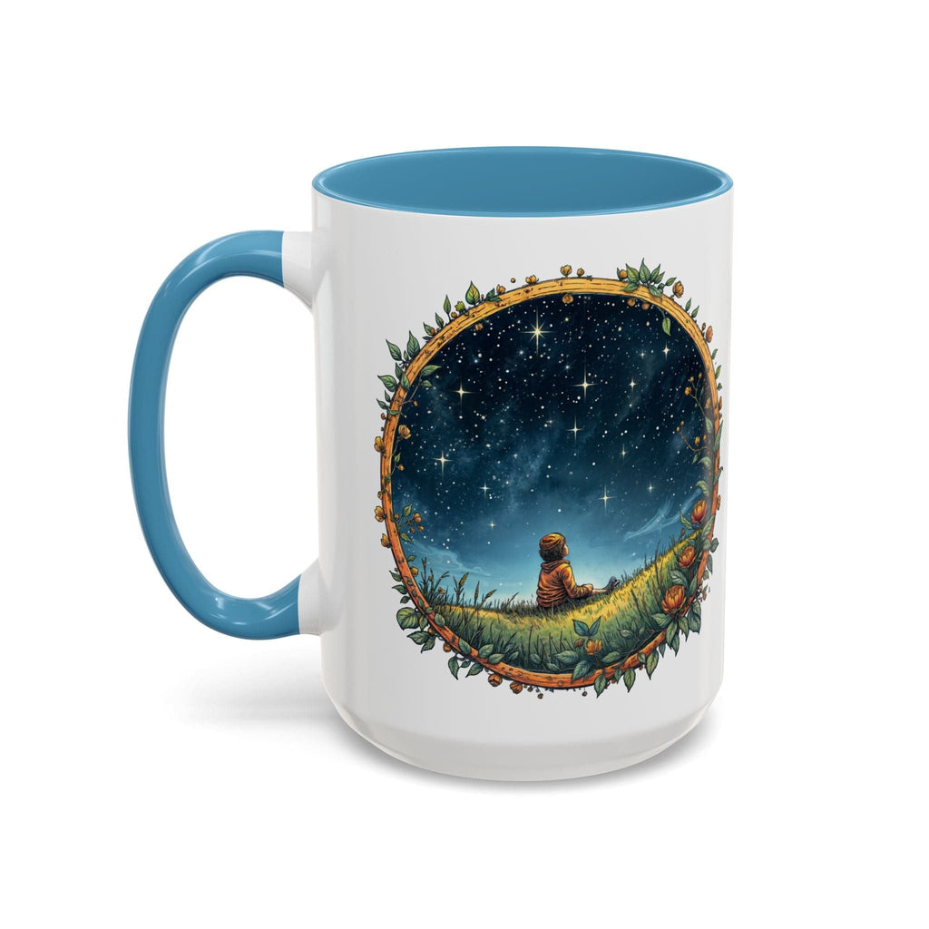 Printify Mug 15oz / Light Blue UFO Coffee Mug with Funny Alien Quotes - for Skeptical Space Enthusiasts Fans of Quirky Gifts and Unique Alien Sightings QR Code Quote Video