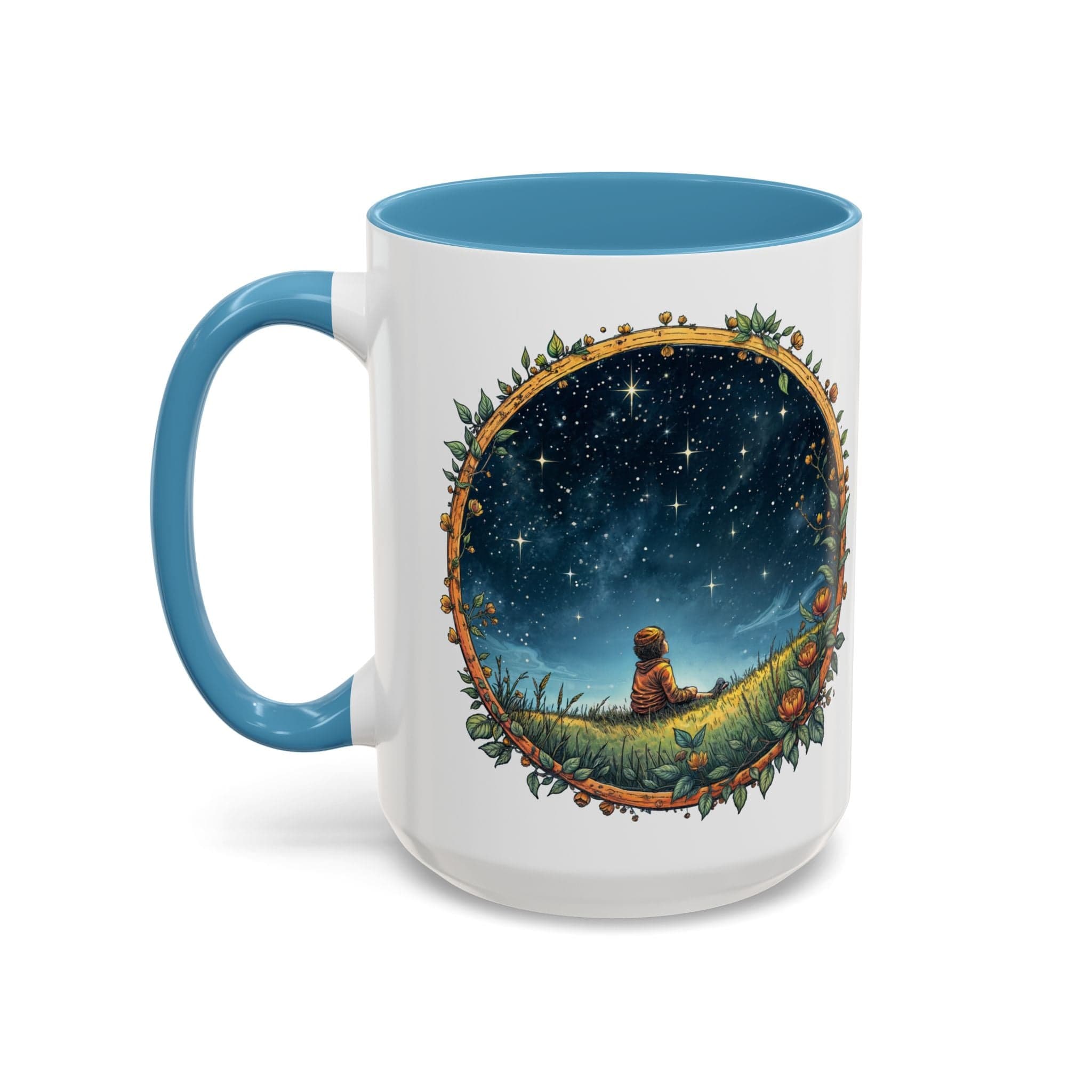 Printify Mug 15oz / Light Blue UFO Coffee Mug with Funny Alien Quotes - for Skeptical Space Enthusiasts Fans of Quirky Gifts and Unique Alien Sightings QR Code Quote Video