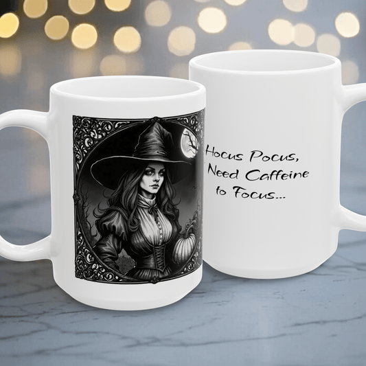 Printify Mug 15oz Motivational Witch Ceramic Mug, Gift for Coffee Lovers, Unique Home Decor, Inspirational Cup, Witch Art Mug, Beverage Cup
