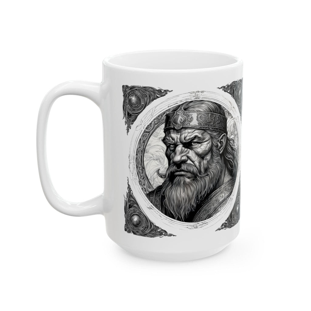 Printify Mug 15oz Mug - Beowulf - Heroes & Quests Motivational QR Code Quote Video