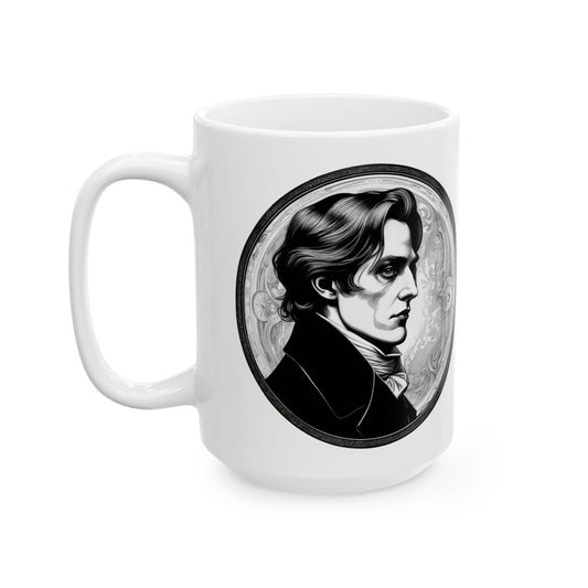 Printify Mug 15oz Mug - Dorian Gray - Mysteries & Monsters Inspirational QR Code Quote Video