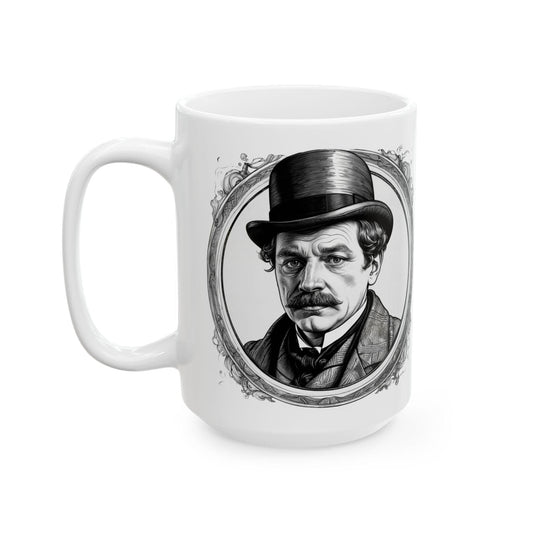 Printify Mug 15oz Mug - Dr. Watson - Mysteries & Monsters Inspirational QR Code Quote Video
