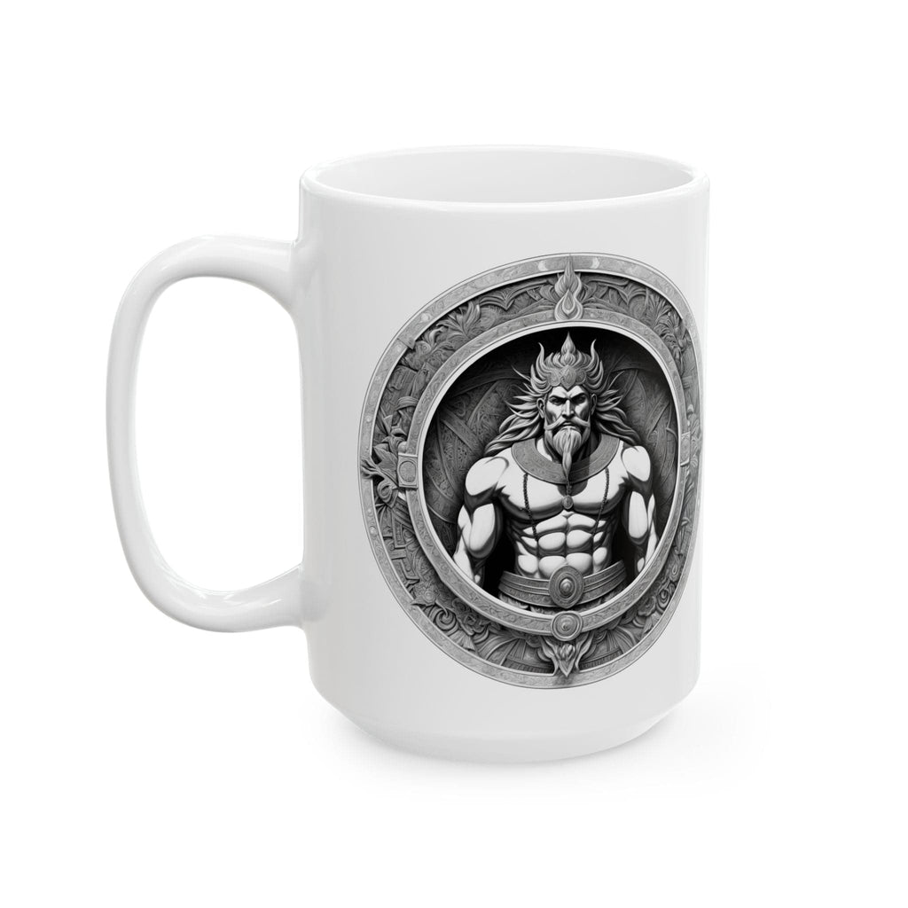 Printify Mug 15oz Mug - Gilgamesh - Heroes & Quests Motivational QR Code Quote Video