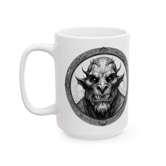 Printify Mug 15oz Mug - Grendel Mythical Inspirational QR Code Quote Video