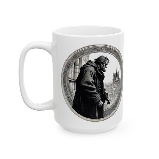 Printify Mug 15oz Mug - Hunchback of Notre Dame - Mysteries & Monsters Inspirational QR Code Quote Video
