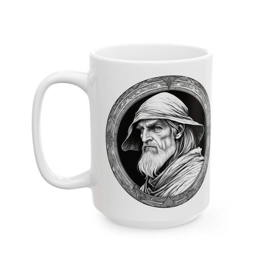 Printify Mug 15oz Mug - Merlin - Heroes & Quests Motivational QR Code Quote Video