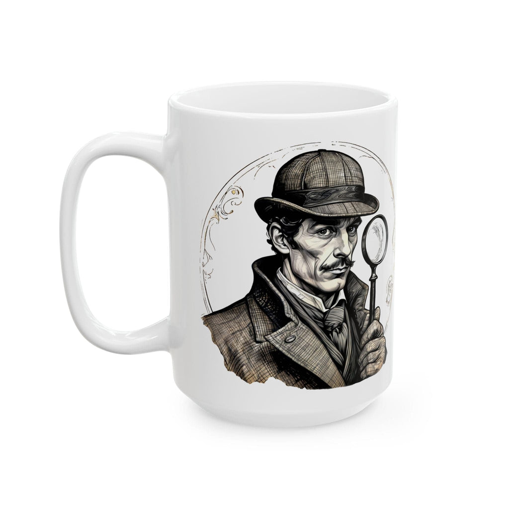 Printify Mug 15oz Mug - Sherlock Holmes Inspirational QR Code Quote Video