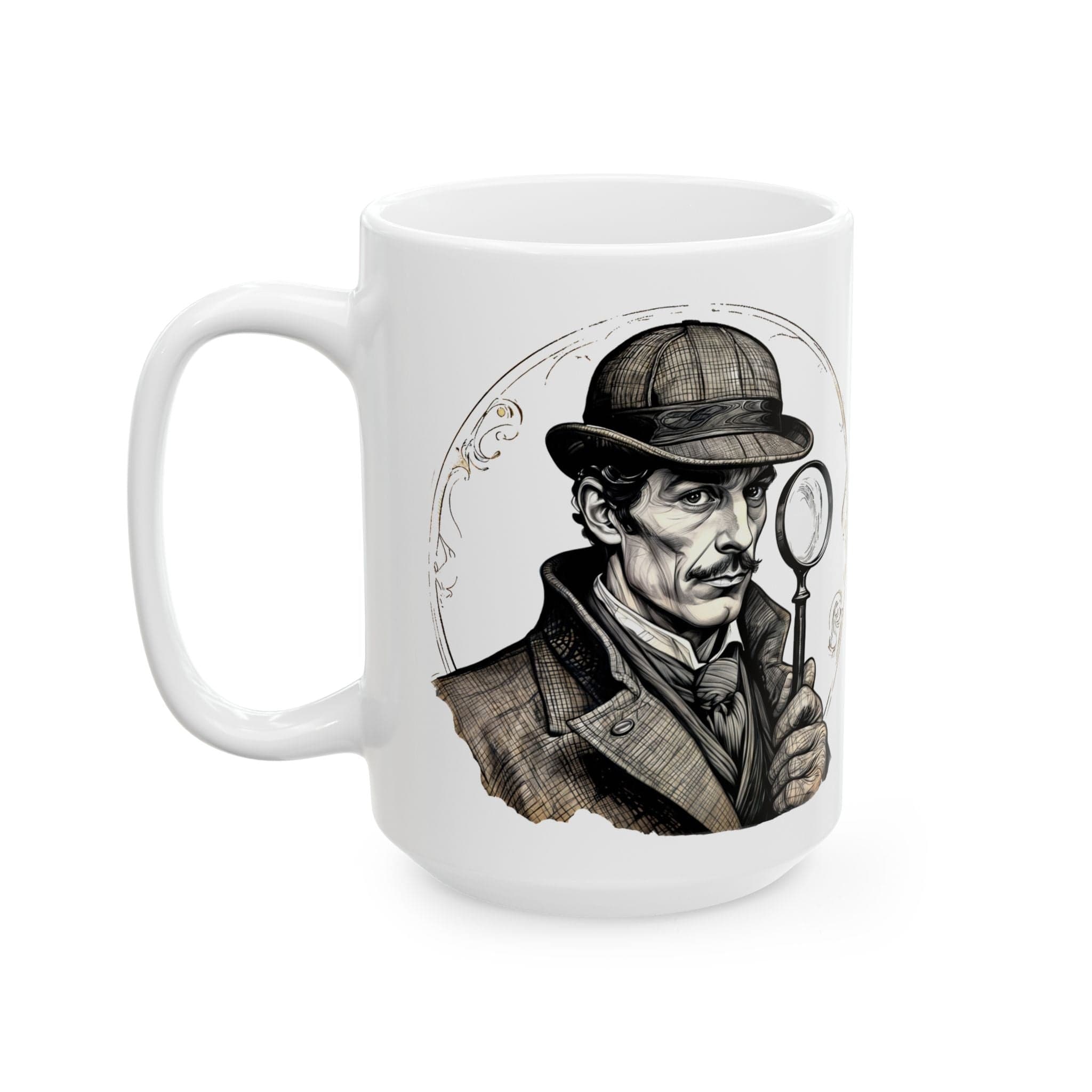 Printify Mug 15oz Mug - Sherlock Holmes Inspirational QR Code Quote Video
