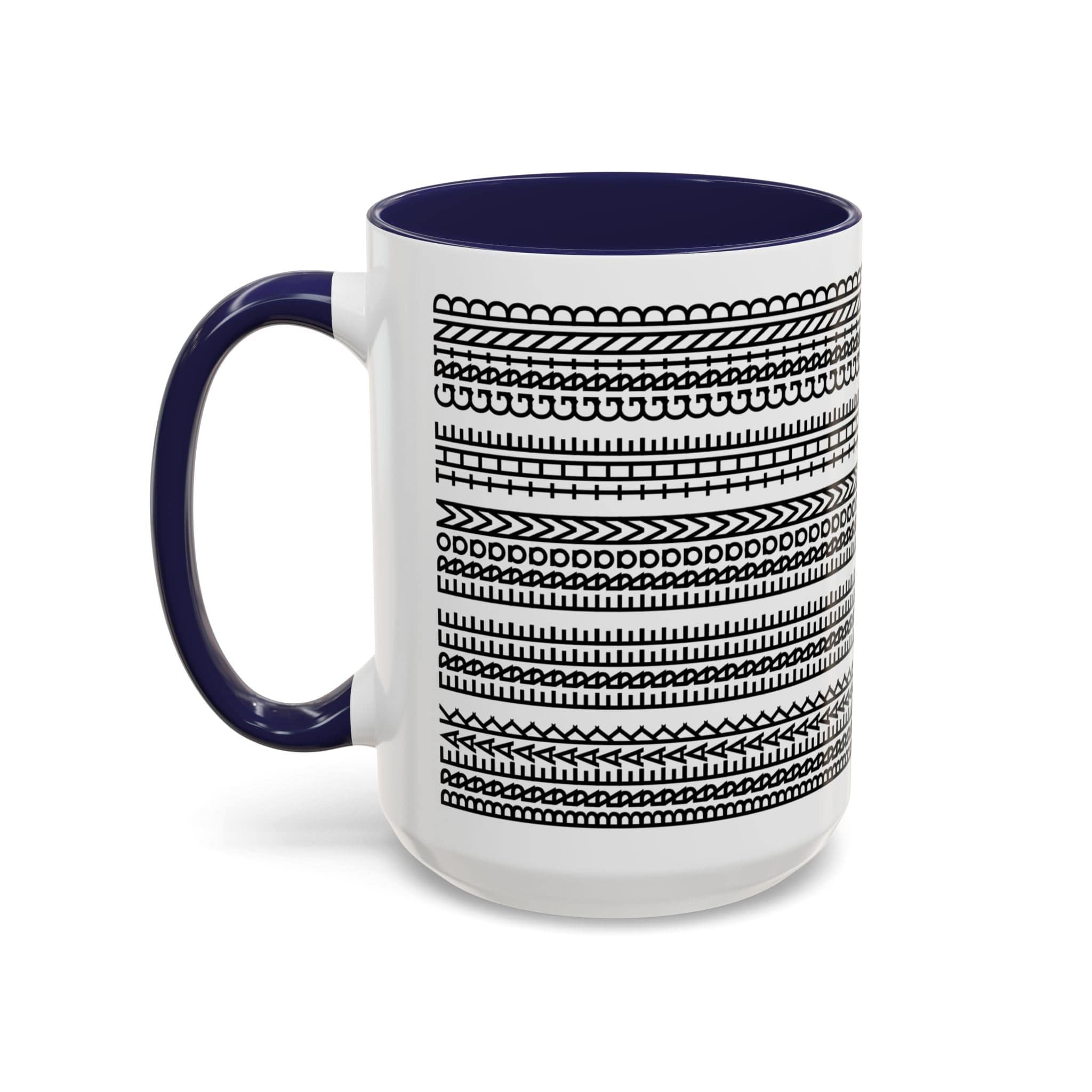 Printify Mug 15oz / Navy Break Free From the Grind - Hidden Message Mug