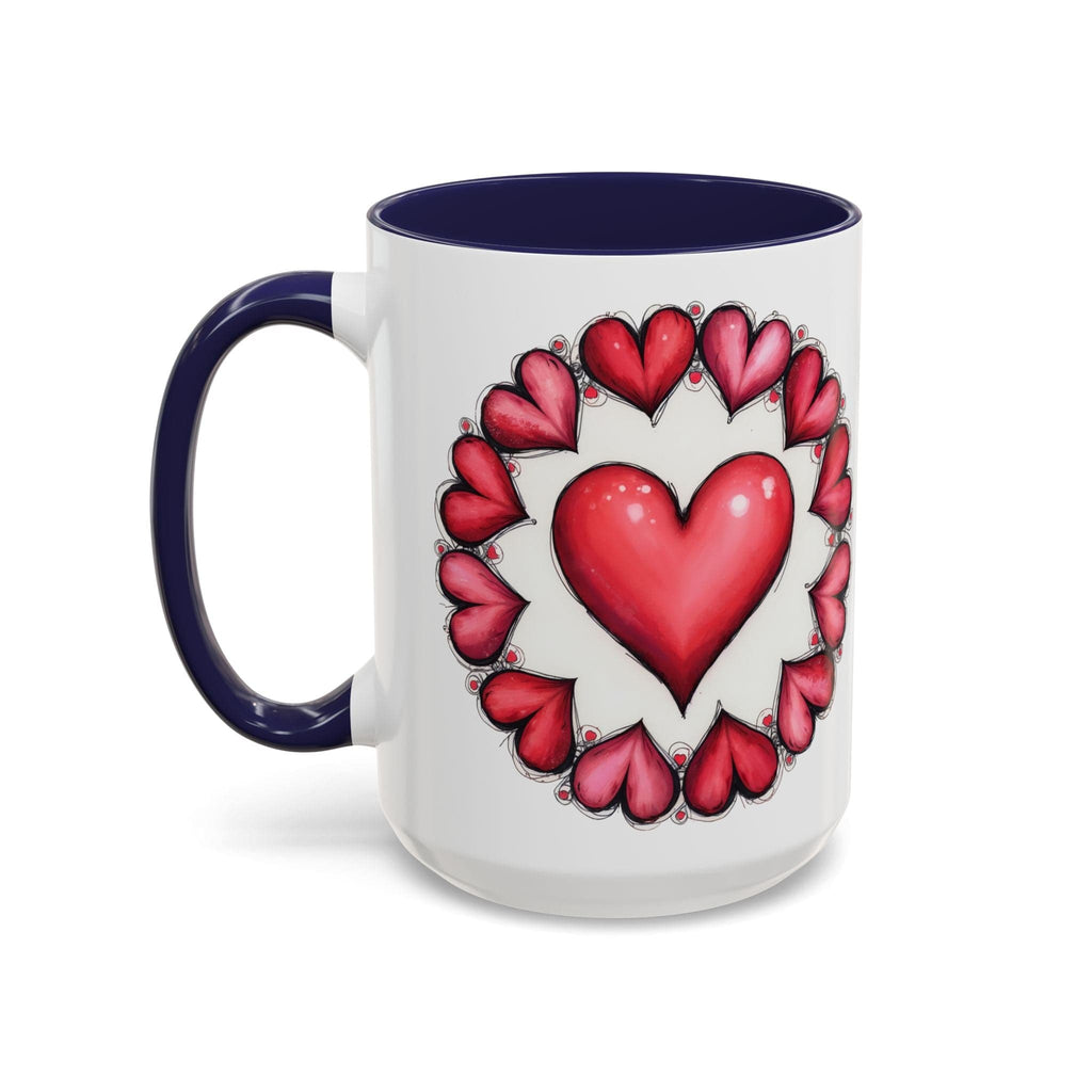 Printify Mug 15oz / Navy Hearts Desire Mug Cherished Friend Lover Gift for Loved Ones Perfect Present for Romantic Relationship Moments QR Quote Video Keepsake