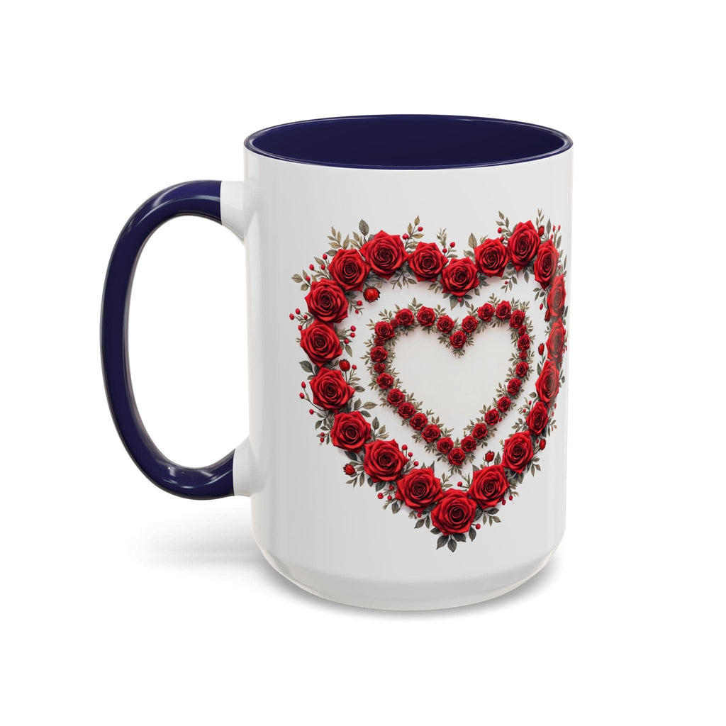 Printify Mug 15oz / Navy Mug - Heartfelt Connection - Love & Romance QR Code Quote Video