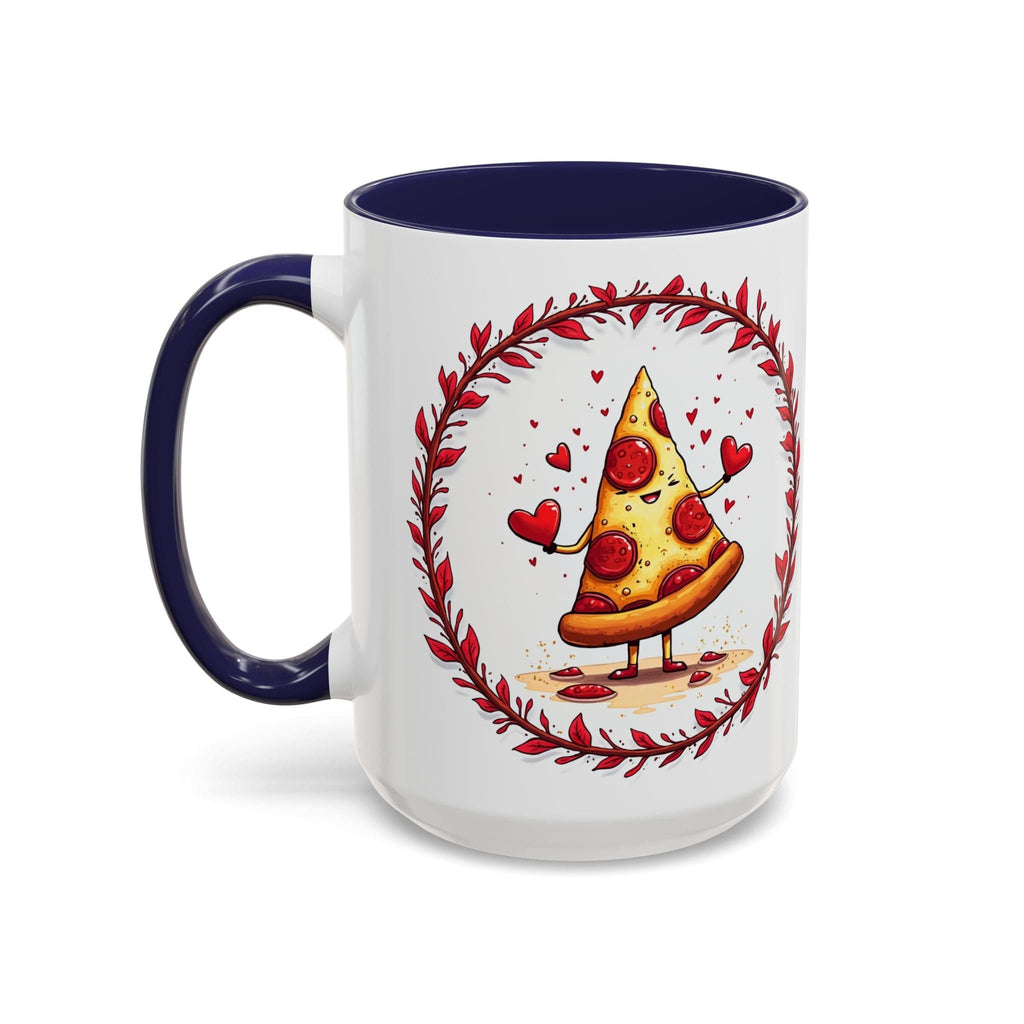 Printify Mug 15oz / Navy Mug - Love at First Bite - Love & Fun Mug with QR Code Quote Video
