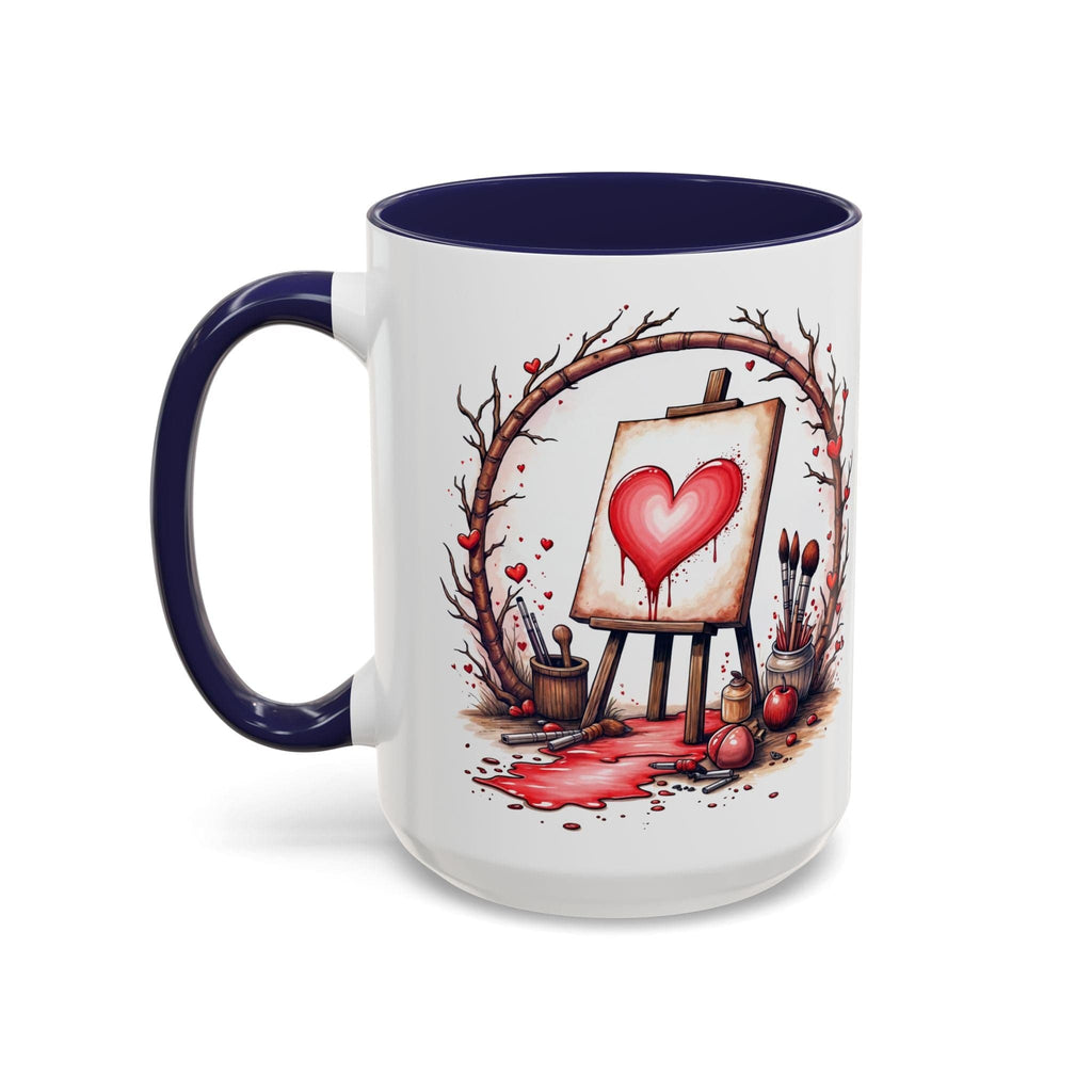 Printify Mug 15oz / Navy Mug - My Masterpiece - Love & Fun Mug with QR Code Quote Video