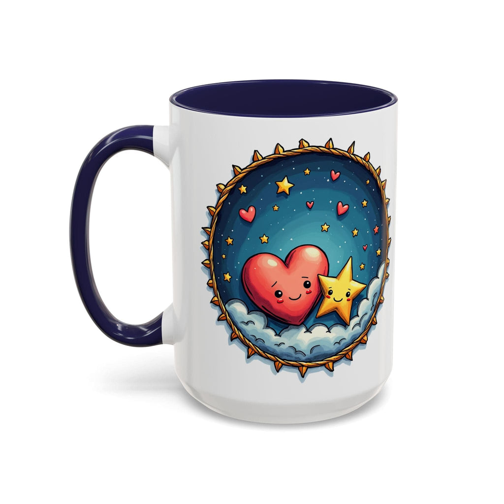 Printify Mug 15oz / Navy Mug - Sparks of Love - Love & Fun Mug with QR Code Quote Video
