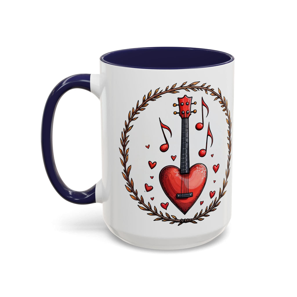 Printify Mug 15oz / Navy Mug - Sweet Symphony - Love & Fun Mug with QR Code Quote Video