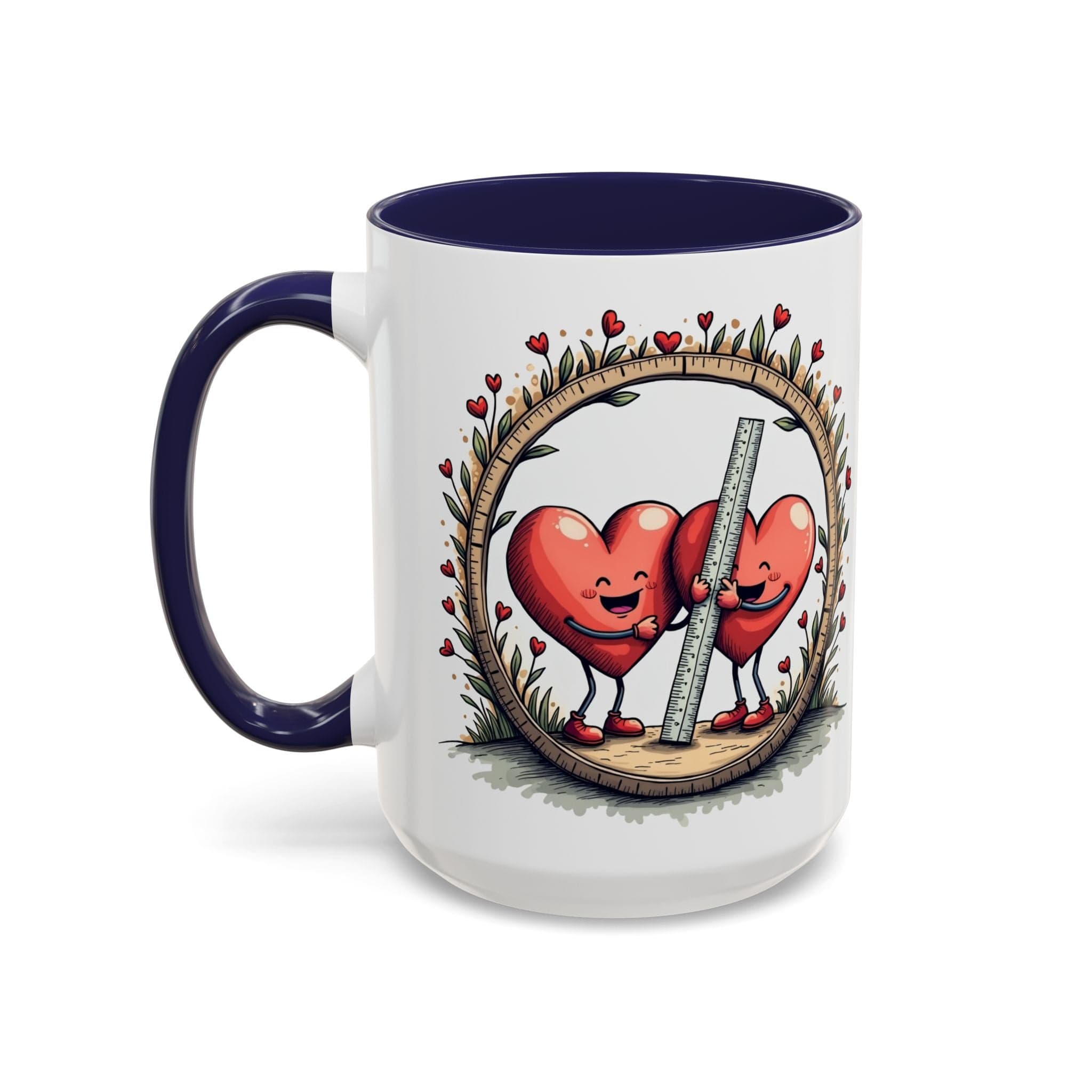 Printify Mug 15oz / Navy Mug - The Sum of Our Hearts - Love & Fun Mug with QR Code Quote Video