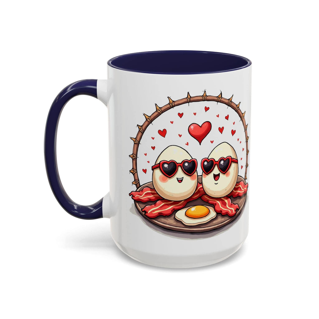 Printify Mug 15oz / Navy Mug - Unbeatable Love - Love & Fun Mug with QR Code Quote Video