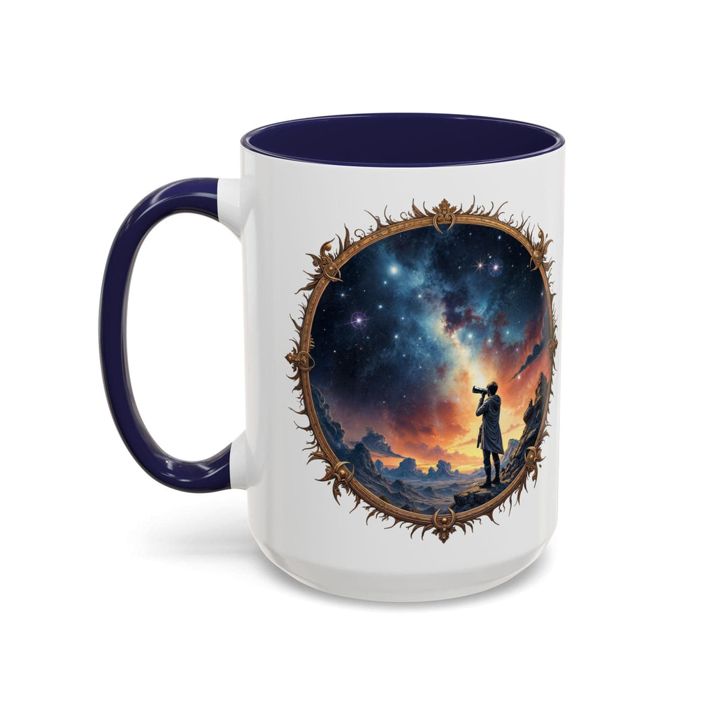 Printify Mug 15oz / Navy UFO Coffee Mug Featuring Hilarious Bigfoot and Alien Quotes - for Skeptical Believers Who Love Unique Quirky Gifts Jokes QR Code Quote Video