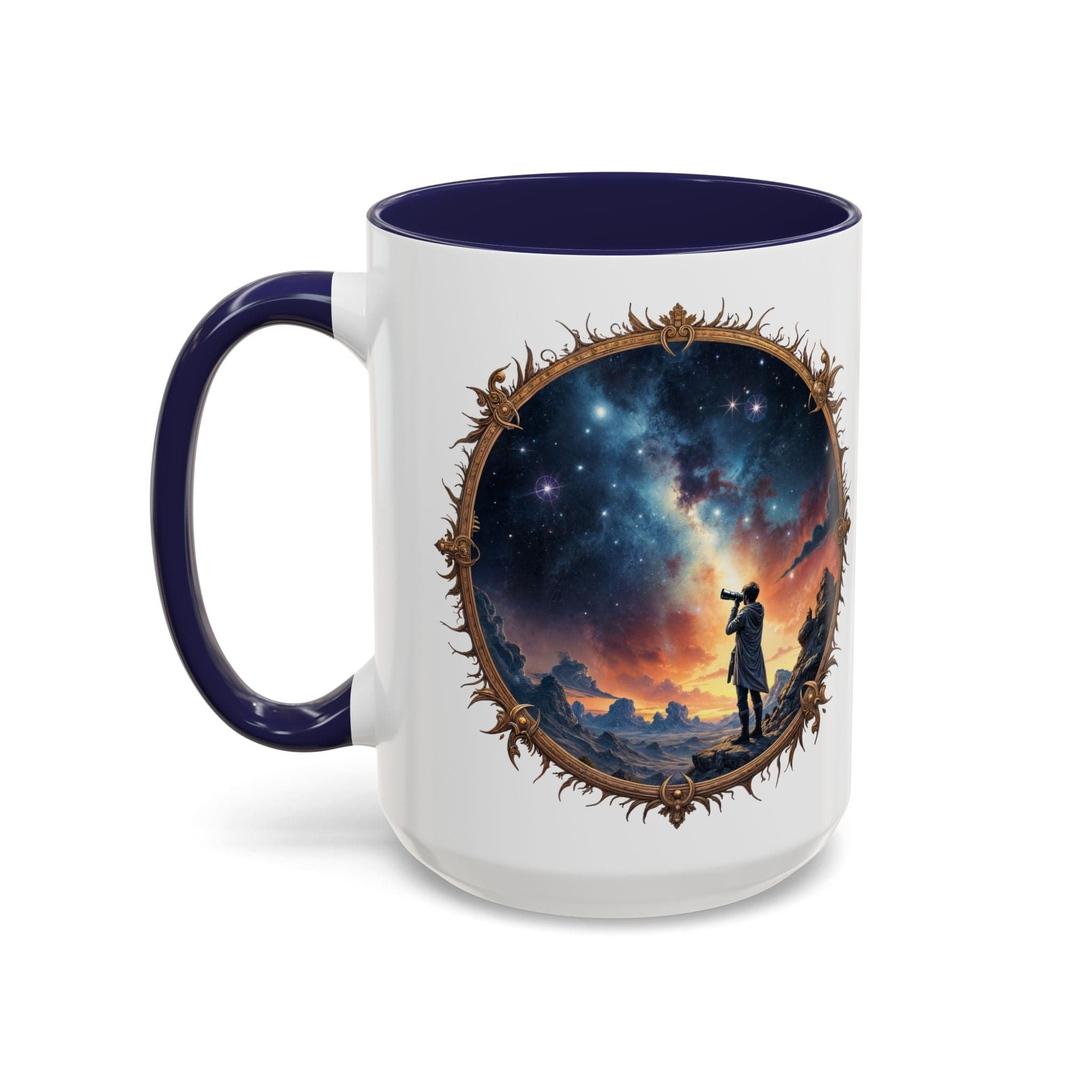 Printify Mug 15oz / Navy UFO Coffee Mug Featuring Hilarious Bigfoot and Alien Quotes - for Skeptical Believers Who Love Unique Quirky Gifts Jokes QR Code Quote Video