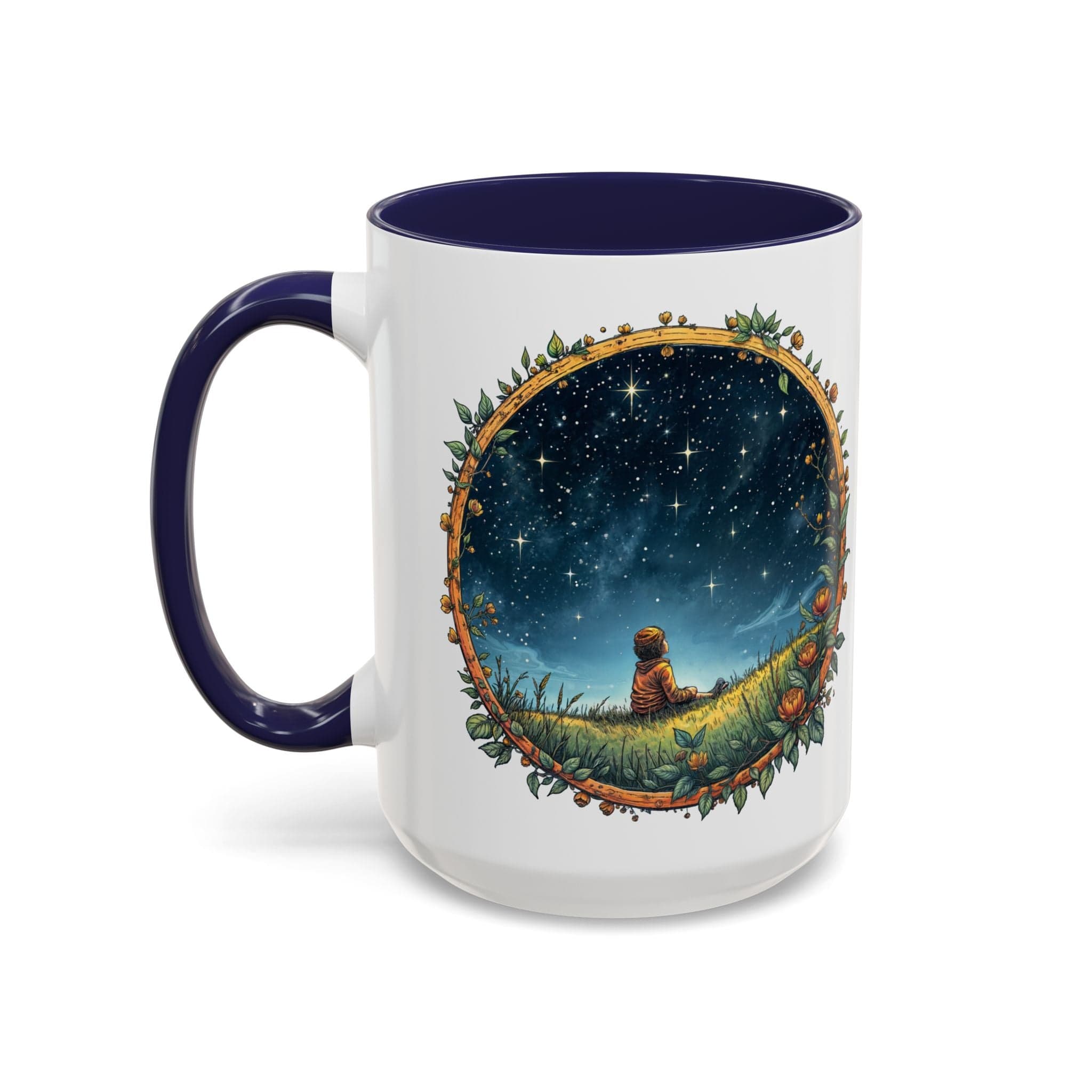 Printify Mug 15oz / Navy UFO Coffee Mug with Funny Alien Quotes - for Skeptical Space Enthusiasts Fans of Quirky Gifts and Unique Alien Sightings QR Code Quote Video
