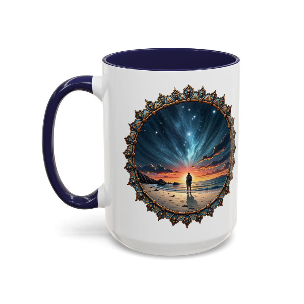 Printify Mug 15oz / Navy UFO Coffee Mug with Hilarious Alien Reality Show Quotes - for Space Enthusiast Who Enjoy Unique Gift Intergalactic Humor QR Code Quote Video