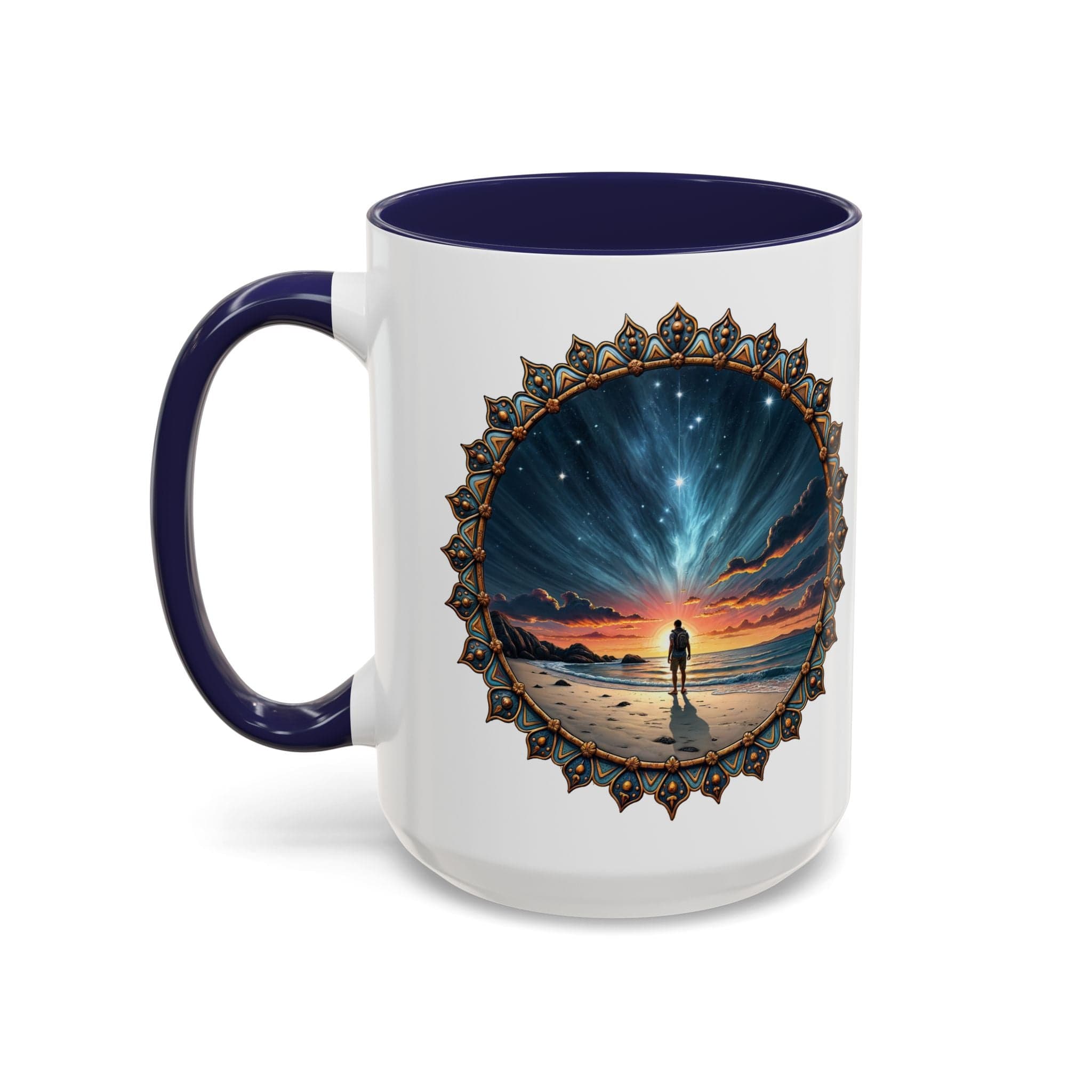 Printify Mug 15oz / Navy UFO Coffee Mug with Hilarious Alien Reality Show Quotes - for Space Enthusiast Who Enjoy Unique Gift Intergalactic Humor QR Code Quote Video