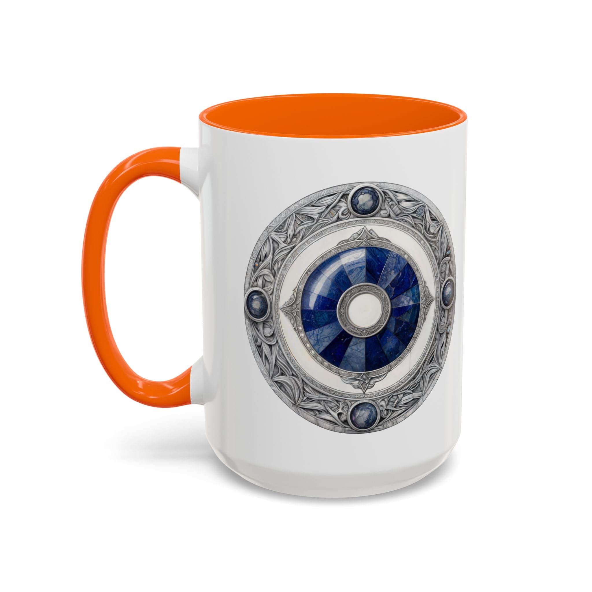 Printify Mug 15oz / Orange Lapis Lazuli Gemstone Mug with Inspirational Quote and QR Code Perfect for Dreamers Spiritual Seekers and Crystal Lovers