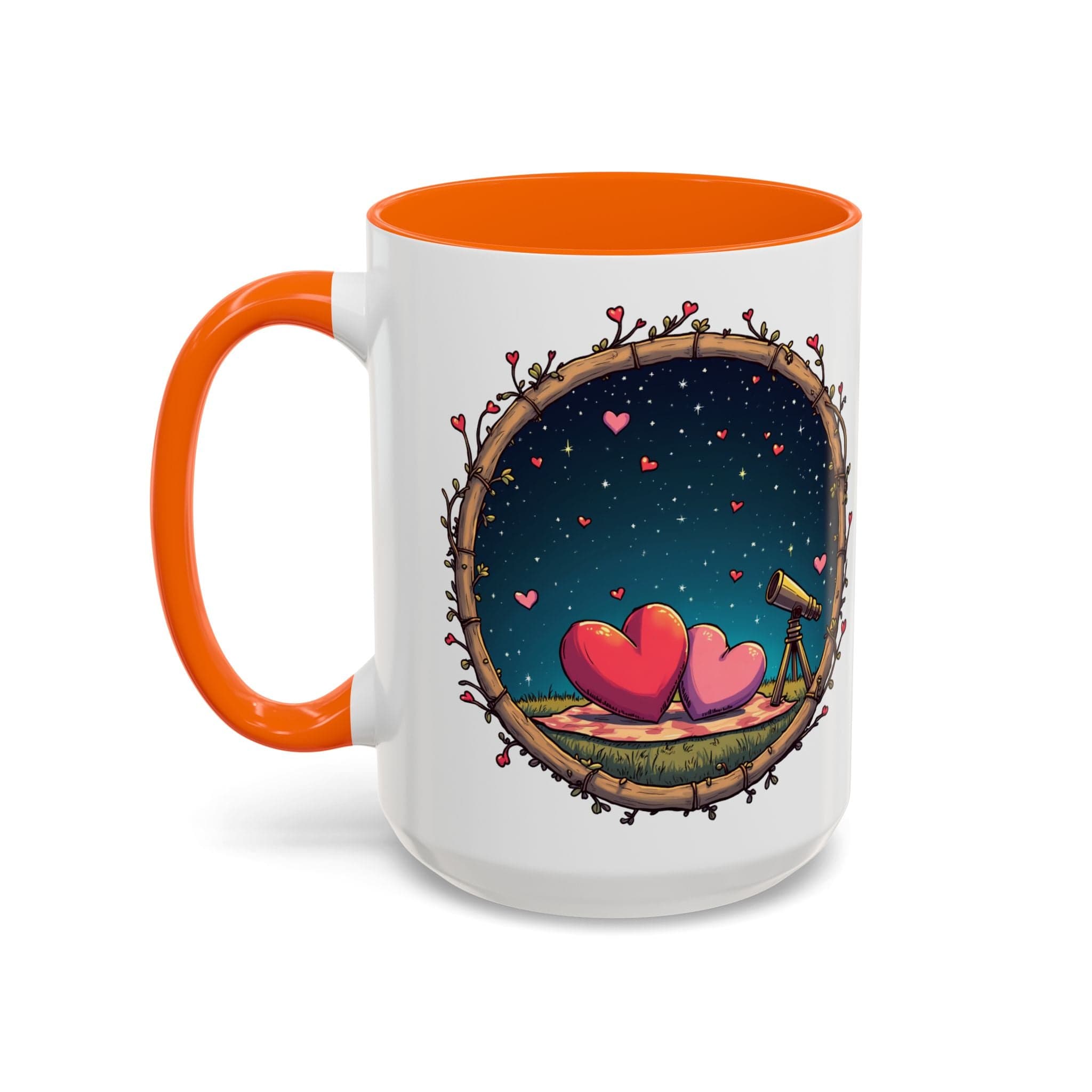 Printify Mug 15oz / Orange Mug - Astrological Love - Love & Fun Mug with QR Code Quote Video