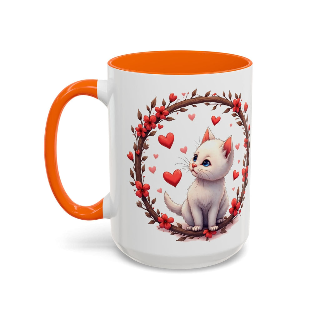 Printify Mug 15oz / Orange Mug - Fur-ever Love - Love & Fun Mug with QR Code Quote Video