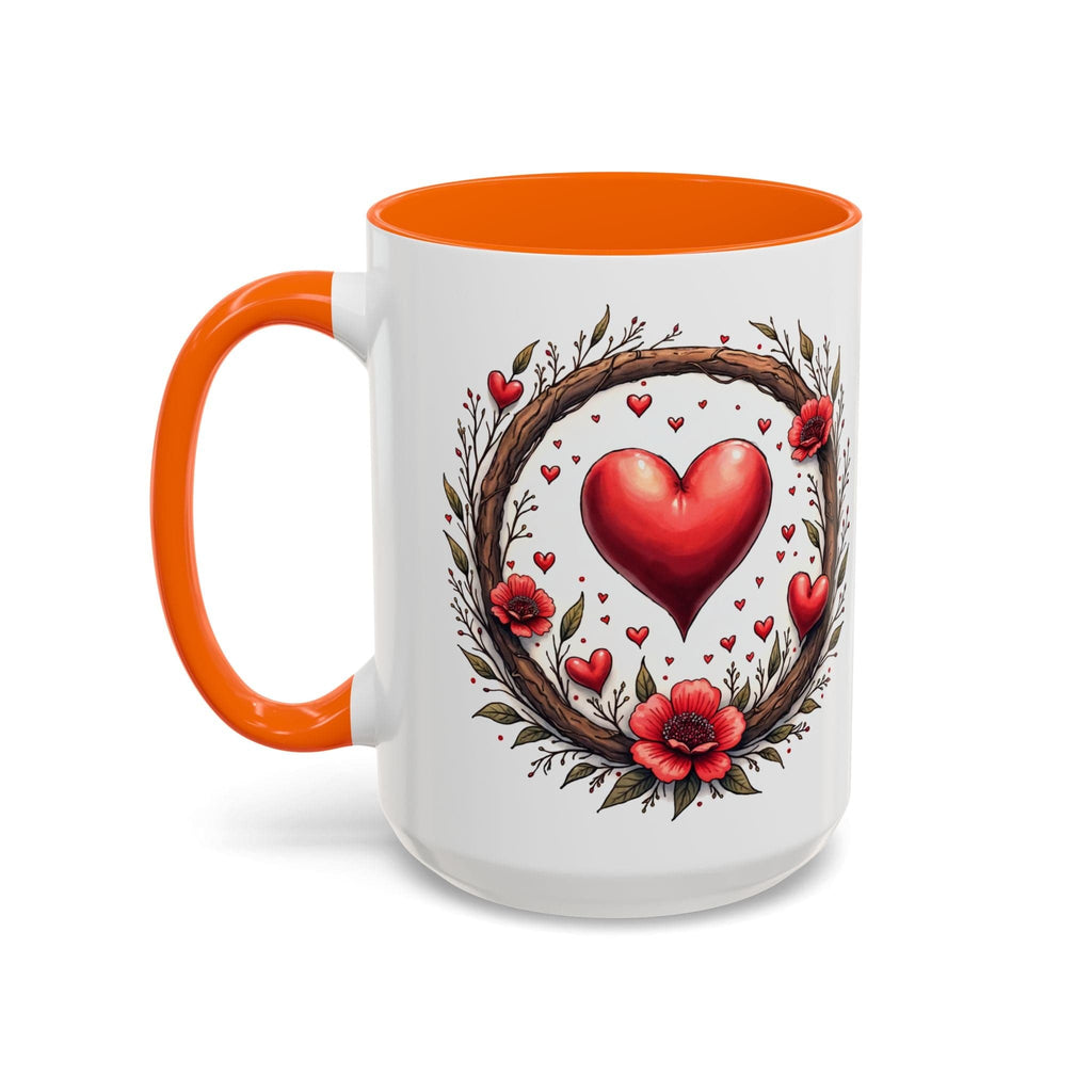 Printify Mug 15oz / Orange Mug - Heartbeat Harmony - Love & Romance QR Code Quote Video