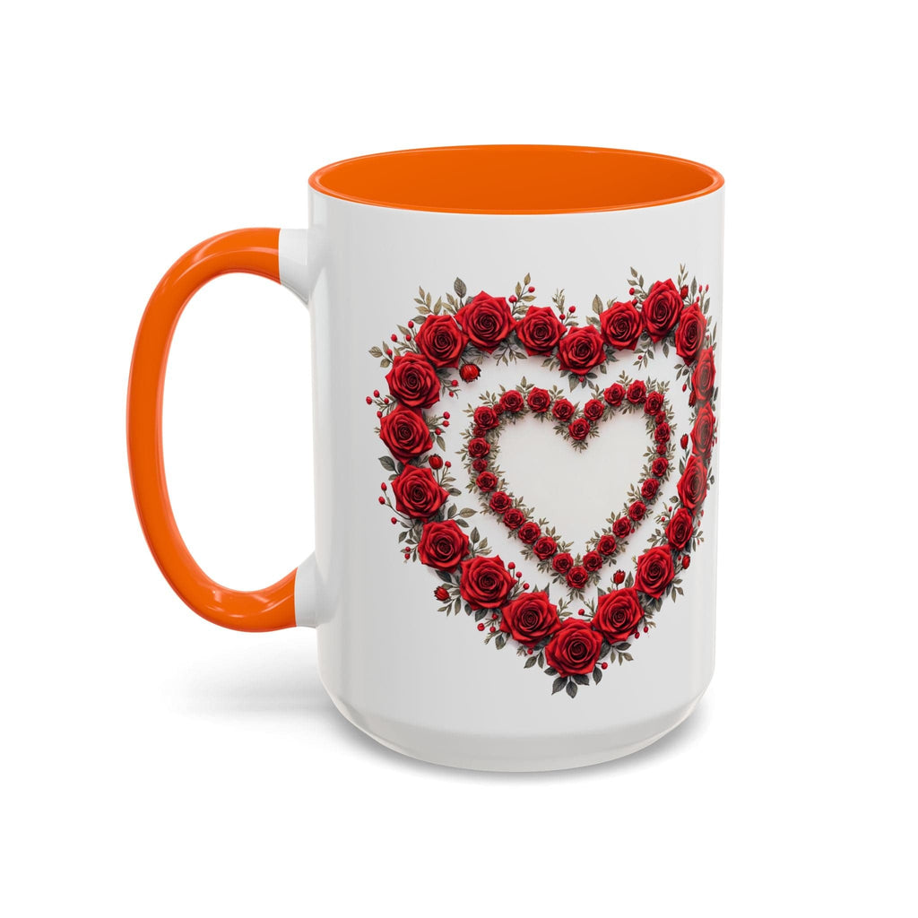 Printify Mug 15oz / Orange Mug - Heartfelt Connection - Love & Romance QR Code Quote Video