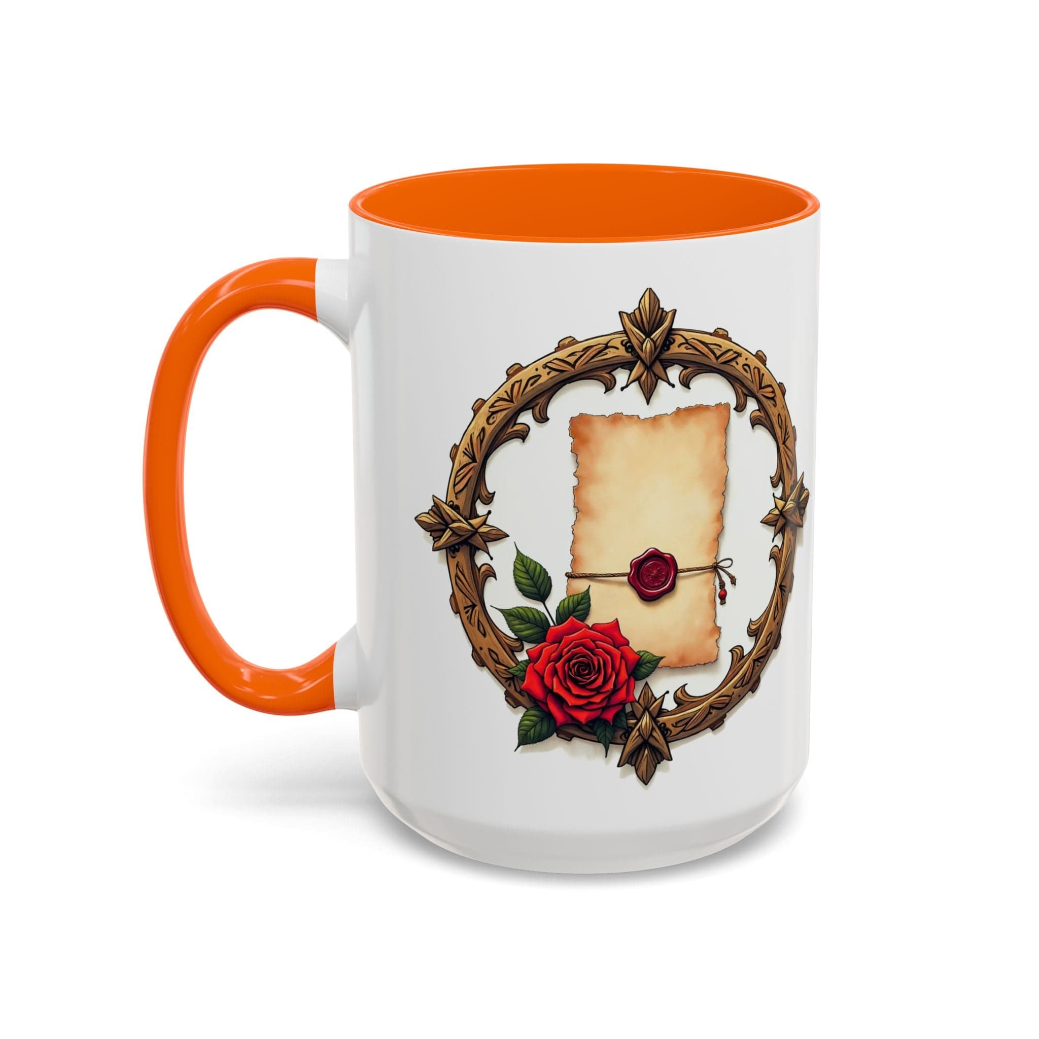 Printify Mug 15oz / Orange Mug - Love Letter - Love & Romance QR Code Quote Video