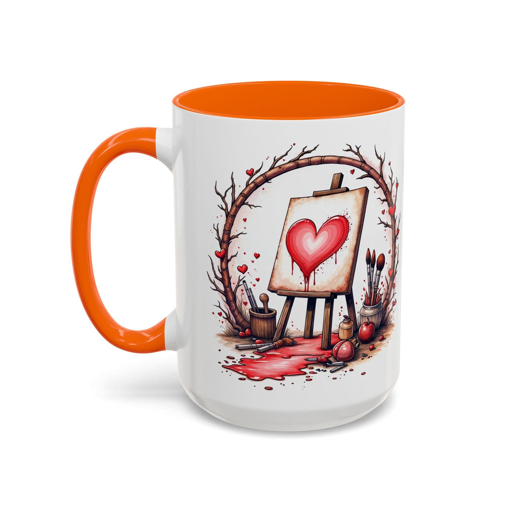 Printify Mug 15oz / Orange Mug - My Masterpiece - Love & Fun Mug with QR Code Quote Video