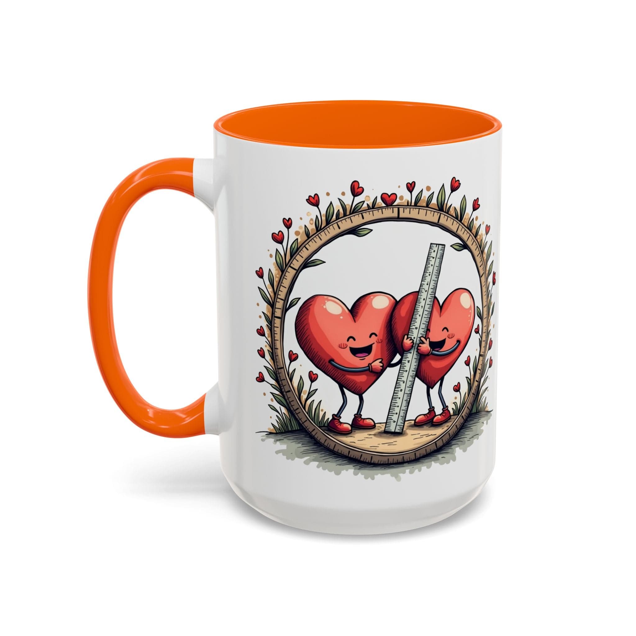 Printify Mug 15oz / Orange Mug - The Sum of Our Hearts - Love & Fun Mug with QR Code Quote Video