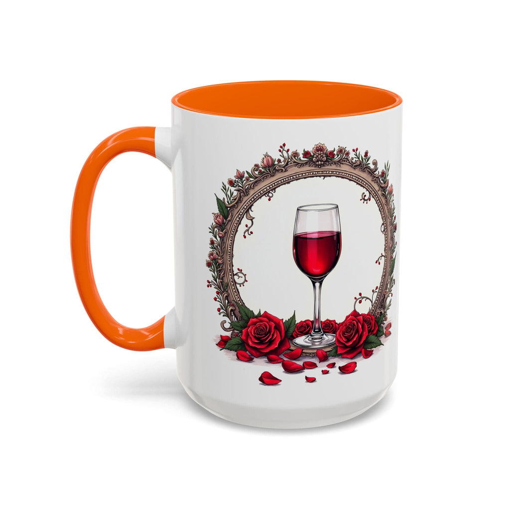 Printify Mug 15oz / Orange Mug - Wine & Dine - Love & Romance QR Code Quote Video