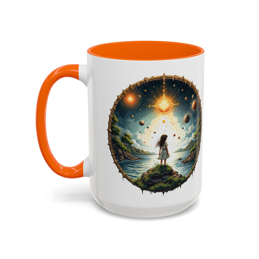 Printify Mug 15oz / Orange UFO Coffee Mug with Exploring the Final Frontier Quote - Space Enthusiasts Who Enjoy Unique Gifts Hilarious Space Puns QR Code Quote Video