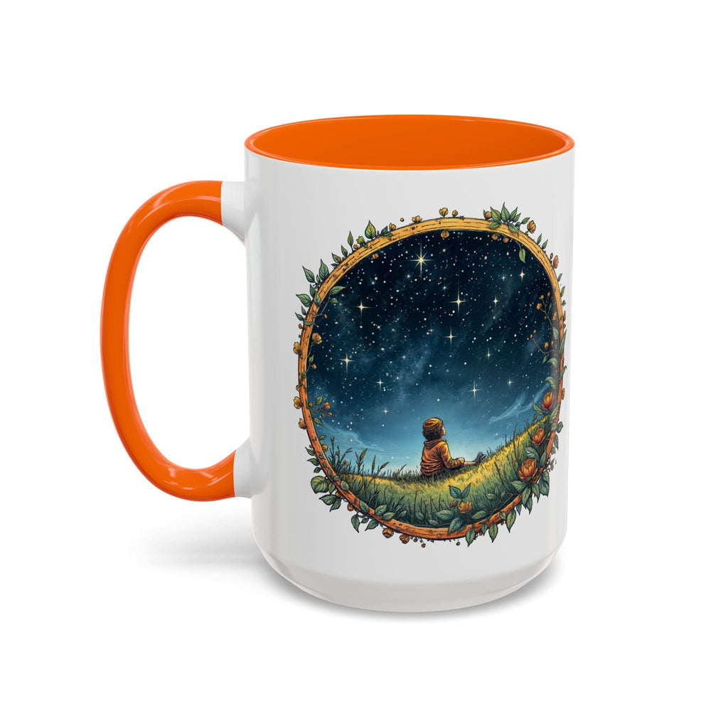 Printify Mug 15oz / Orange UFO Coffee Mug with Funny Alien Quotes - for Skeptical Space Enthusiasts Fans of Quirky Gifts and Unique Alien Sightings QR Code Quote Video