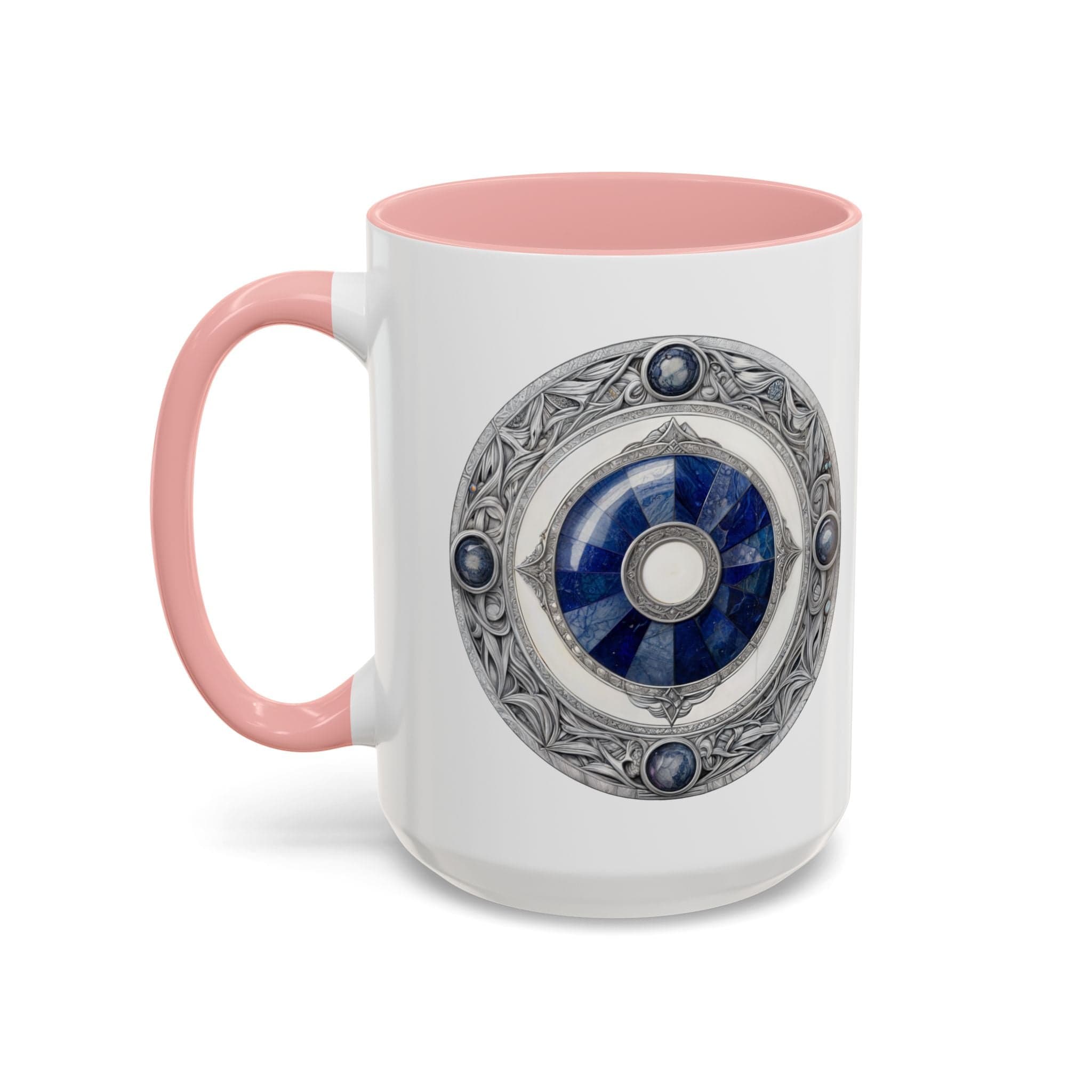 Printify Mug 15oz / Pink Lapis Lazuli Gemstone Mug with Inspirational Quote and QR Code Perfect for Dreamers Spiritual Seekers and Crystal Lovers
