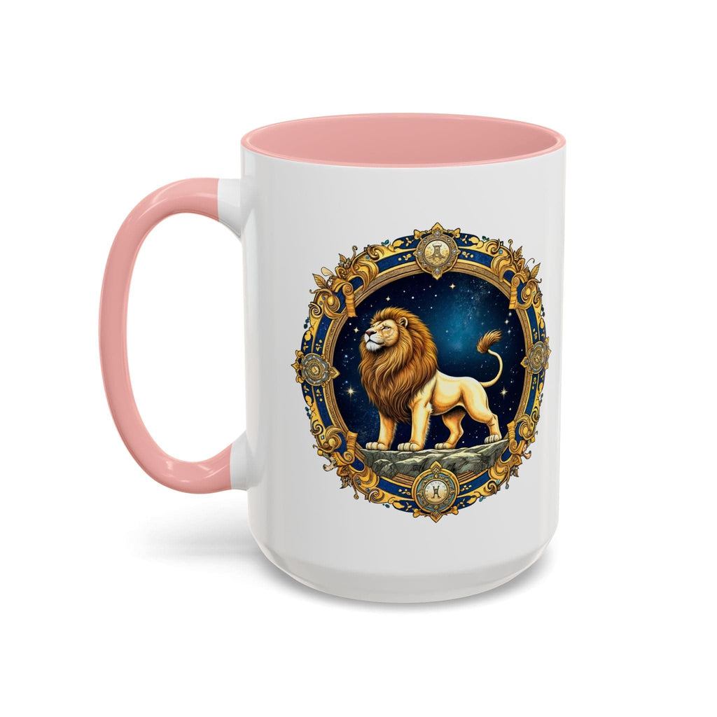 Printify Mug 15oz / Pink Leo Zodiac Coffee Mug with Inspirational Quote and Smart QR Code Bold Astrology Gift Custom Horoscope Lovers Mug for Leo Enthusiasts