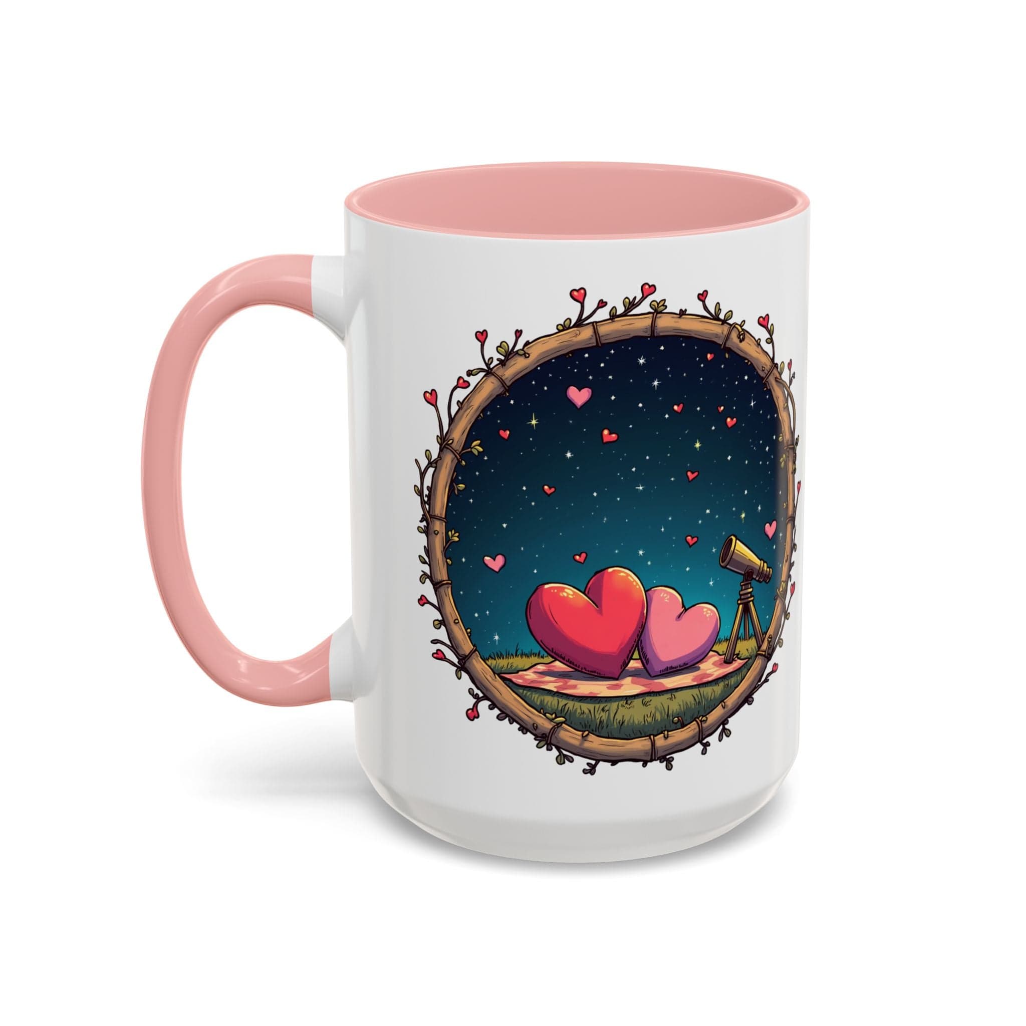 Printify Mug 15oz / Pink Mug - Astrological Love - Love & Fun Mug with QR Code Quote Video